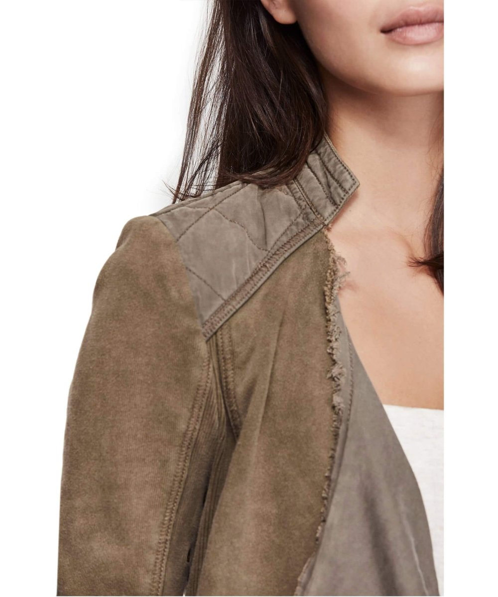 Shrunken Moto Jacket, Army - miamidrugpossession