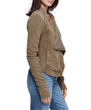 Shrunken Moto Jacket, Army - miamidrugpossession