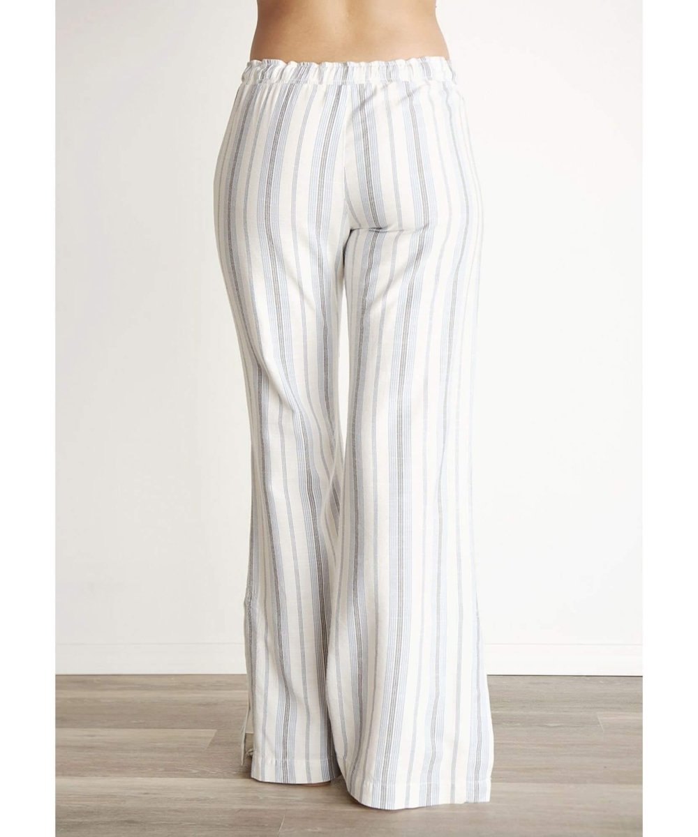 Side Slit Wide Leg Pant Marina Stripe - miamidrugpossession