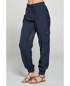 Silky Jogger Pant Navy - miamidrugpossession