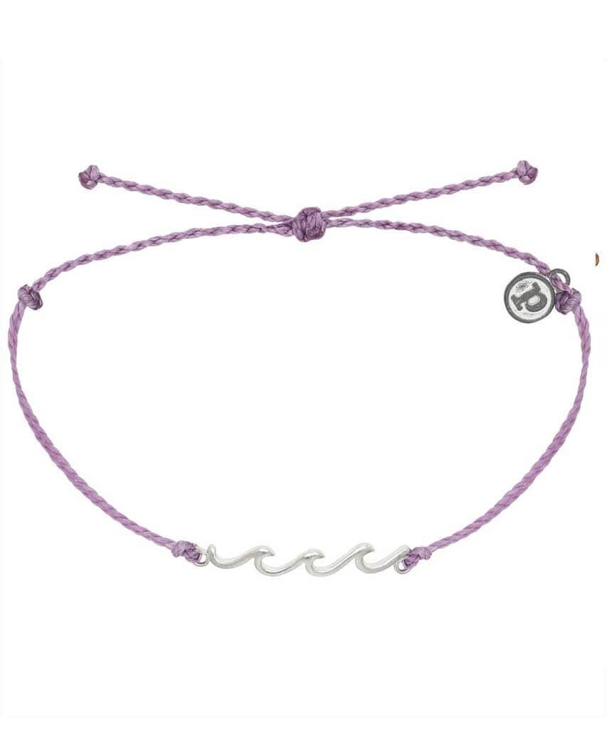 Silver Delicate Wave Bracelet Purple - clearpathherbicide