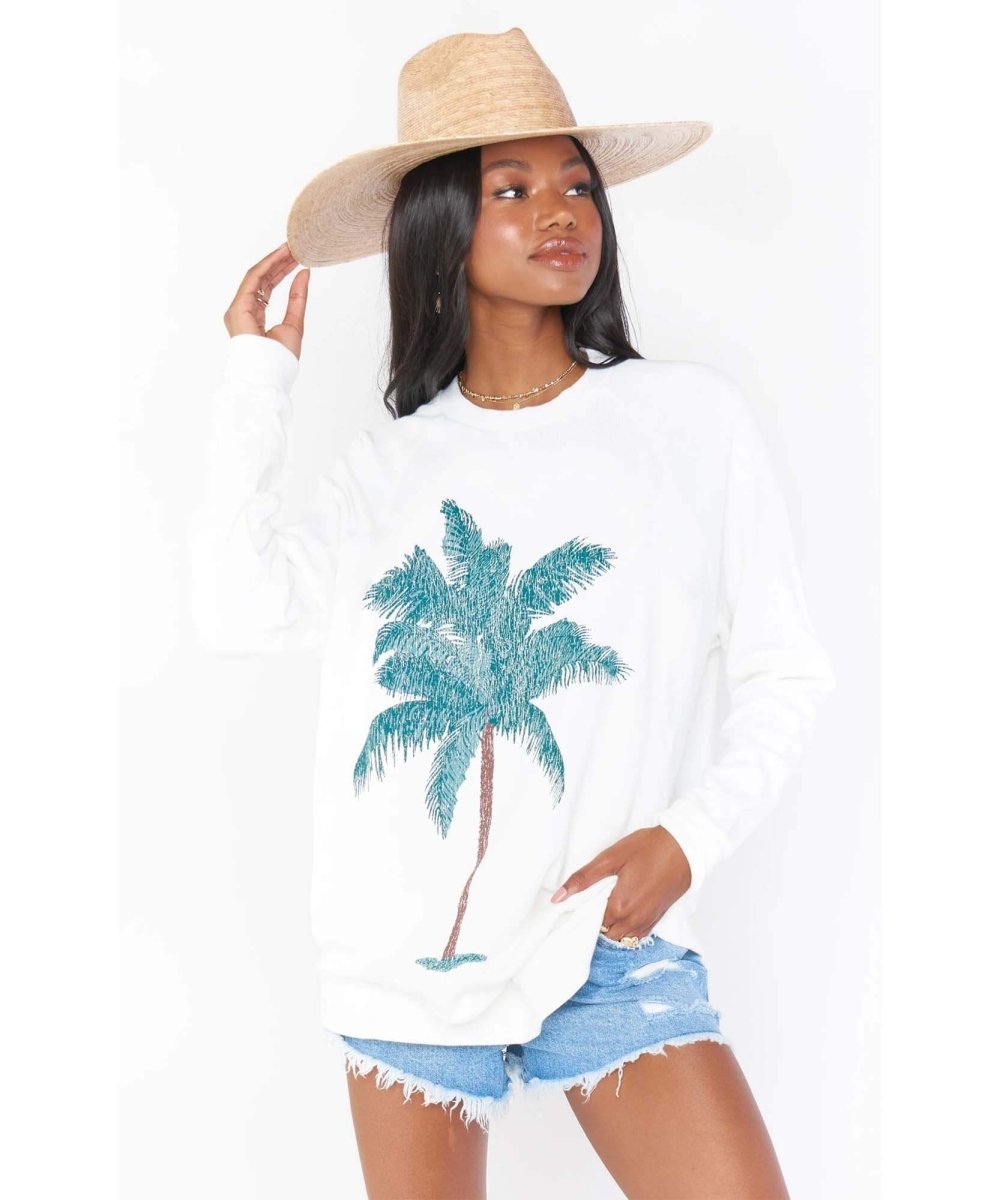 Simone Pullover Palm Graphic - miamidrugpossession