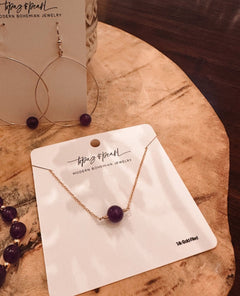 Simple Bead Necklace Orchid Purple - clearpathherbicide