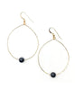 Simple Beaded Gold Modern Hoop Blue Goldstone - clearpathherbicide