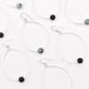 Simple Beaded Gold Modern Hoop Matte Beige Onyx - clearpathherbicide