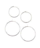 Simple Solid Seed Bead Hoops Iridescent Silver - miamidrugpossession