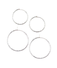 Simple Solid Seed Bead Hoops Iridescent Silver - clearpathherbicide