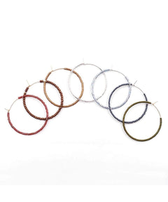 Simple Solid Seed Bead Hoops Iridescent Silver - clearpathherbicide