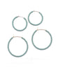 Simple Solid Seed Bead Hoops Turquoise Sterling - clearpathherbicide