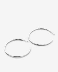 Simplicity Maxi Hoop Earrings Silver - PINK ARROWS