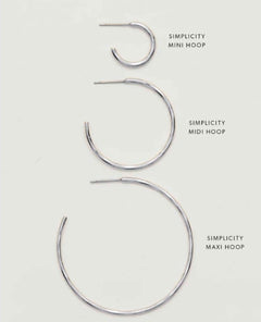 Simplicity Maxi Hoop Earrings Silver - PINK ARROWS