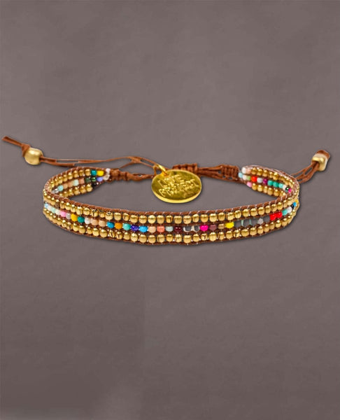 Skinny Gold Darjeeling Rainbow Bracelet - clearpathherbicide