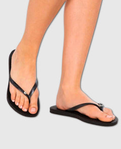 Slim Crystal Flip Flop Black - miamidrugpossession