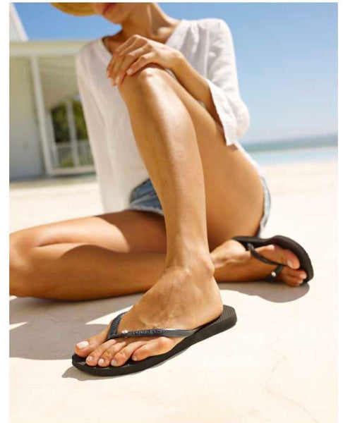 Slim Crystal Flip Flop Black - clearpathherbicide