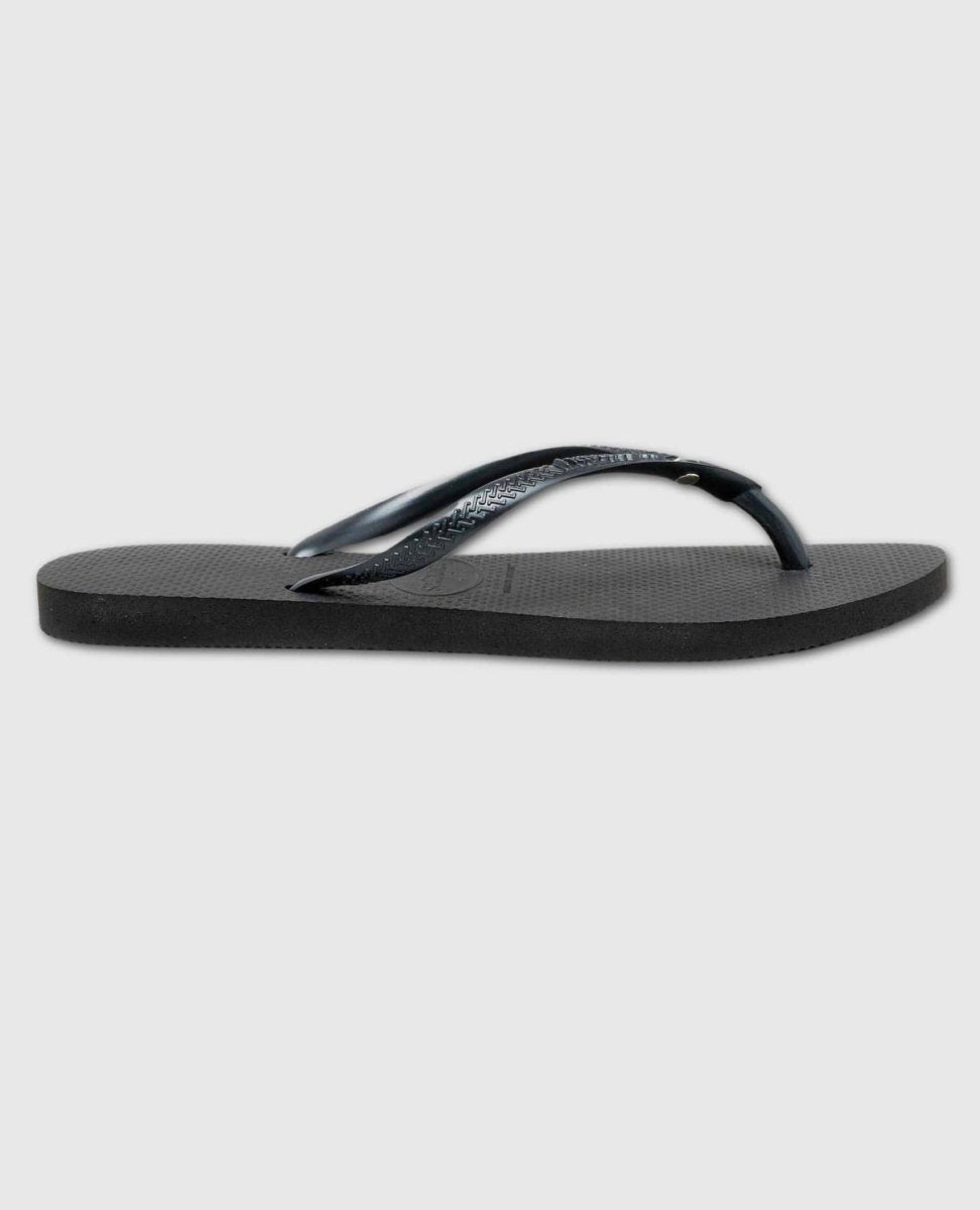 Slim Crystal Flip Flop Black - miamidrugpossession