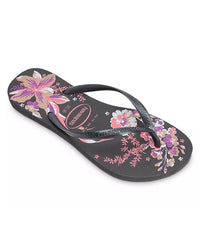 Slim Organic II Tropical Flower Rubber Flip Flops - PINK ARROWS