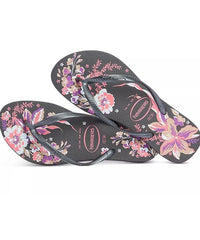 Slim Organic II Tropical Flower Rubber Flip Flops - PINK ARROWS