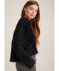 Slouchy Black Fuzzy Sweater - miamidrugpossession