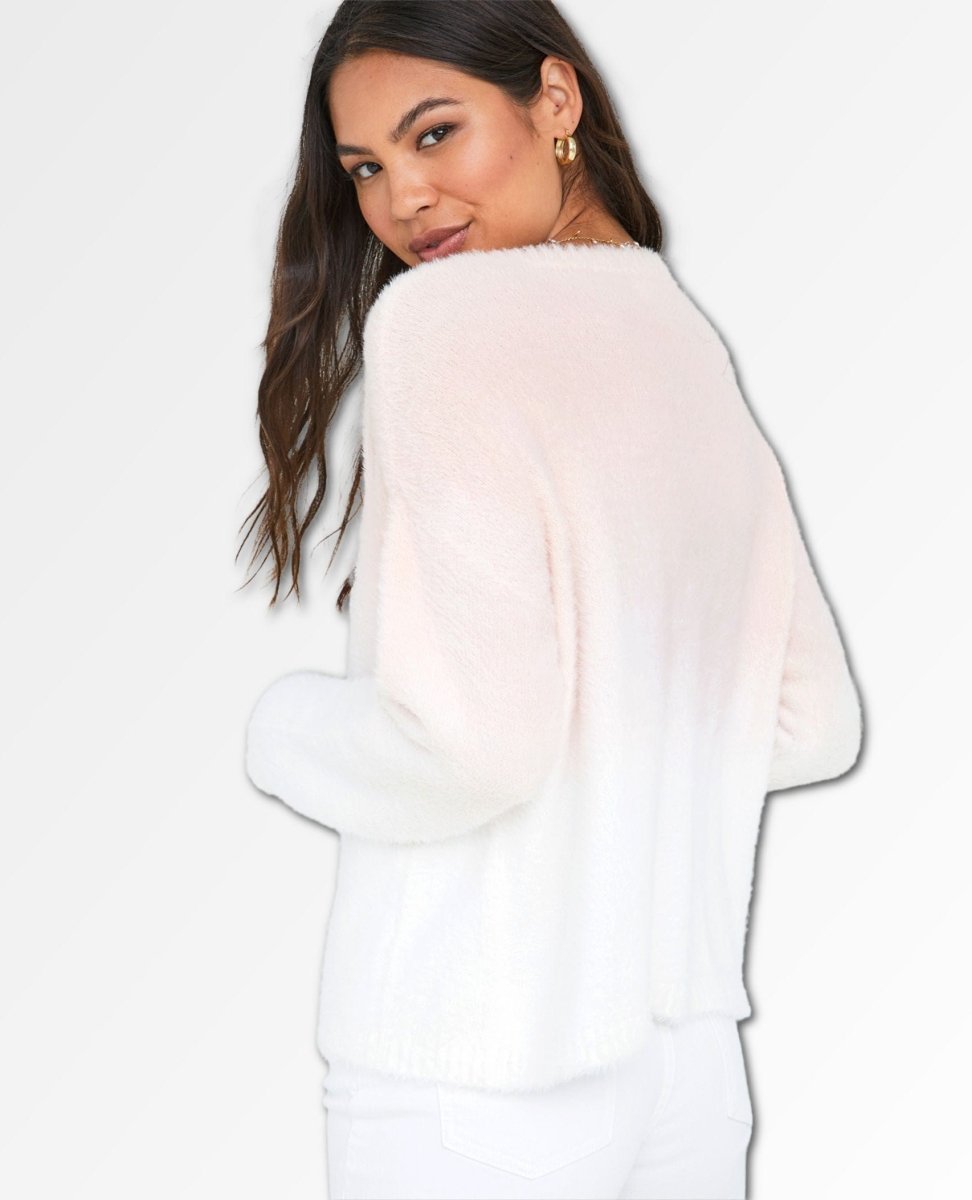 Slouchy Pale Rose Ombre Fuzzy Sweater - miamidrugpossession