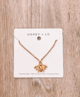 Small Gold Bee Necklace - PINK ARROWS