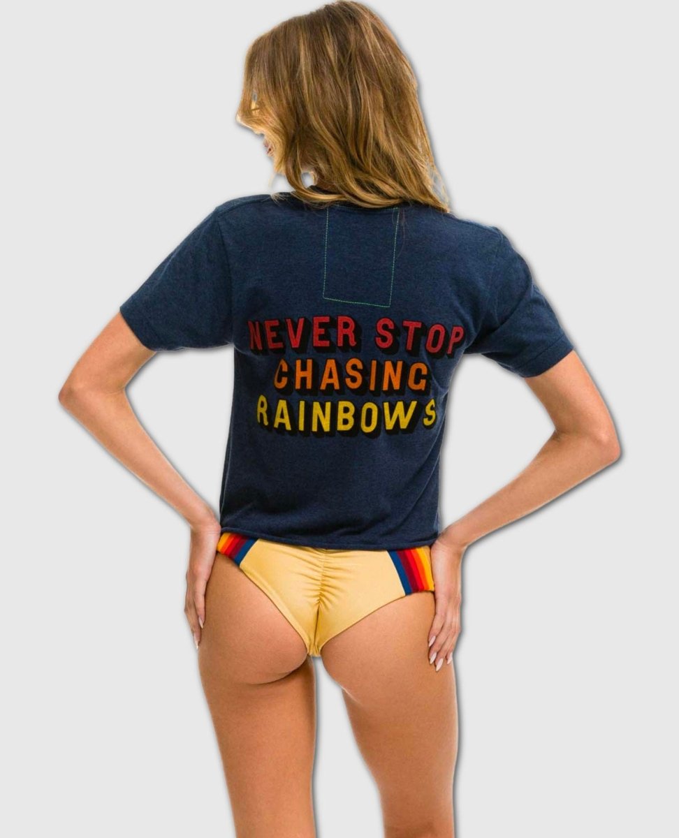 Smiley Boyfriend Rainbow Tee Navy - miamidrugpossession