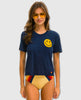 Smiley Boyfriend Rainbow Tee Navy - miamidrugpossession