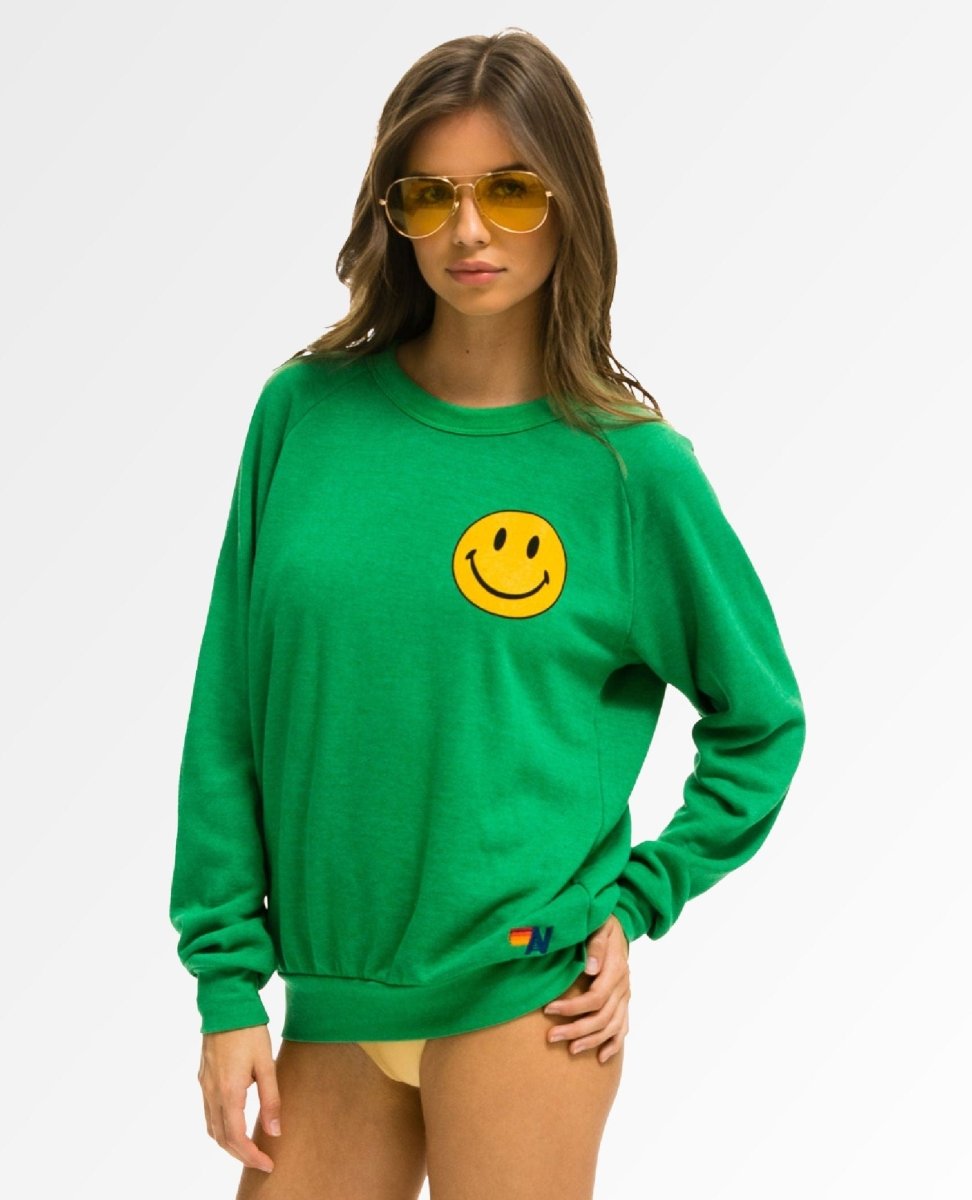 Smiley Crew Sweatshirt Kelly Green - clearpathherbicide