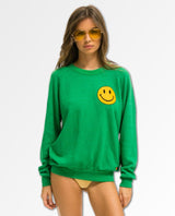 Smiley Crew Sweatshirt Kelly Green - clearpathherbicide