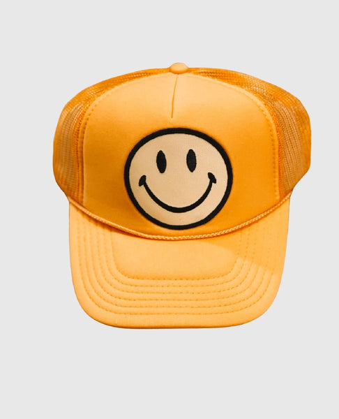 Smiley Gold Low Rise Trucker Hat - miamidrugpossession