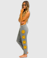 Smiley Heather Grey Sweatpants Women - miamidrugpossession