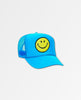 Smiley Neon Blue Low Rise Trucker Hat - clearpathherbicide