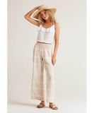 Smocked Waist Wide Leg Pant Safari Khaki Stripe - clearpathherbicide