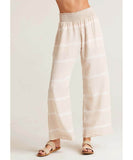 Smocked Waist Wide Leg Pant Safari Khaki Stripe - clearpathherbicide