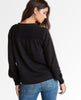 Smocked Yoke Blouse Black - miamidrugpossession