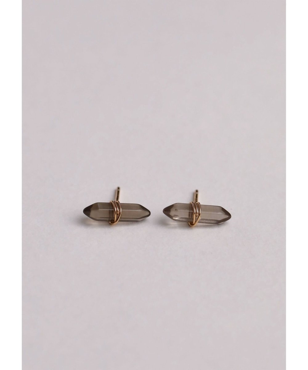 Smoky Quartz Mineral Point Hope Earrings - clearpathherbicide