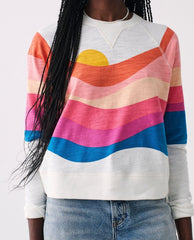 Soleil Sunwashed Slub Crewneck - PINK ARROWS