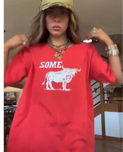 Some Bull Vintage Red Merch Tee - miamidrugpossession