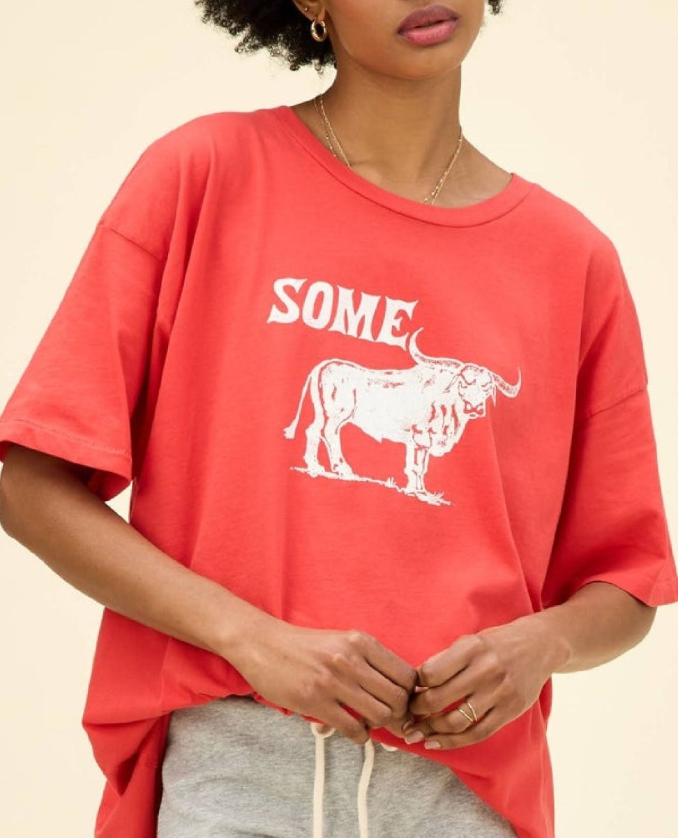 Some Bull Vintage Red Merch Tee - miamidrugpossession