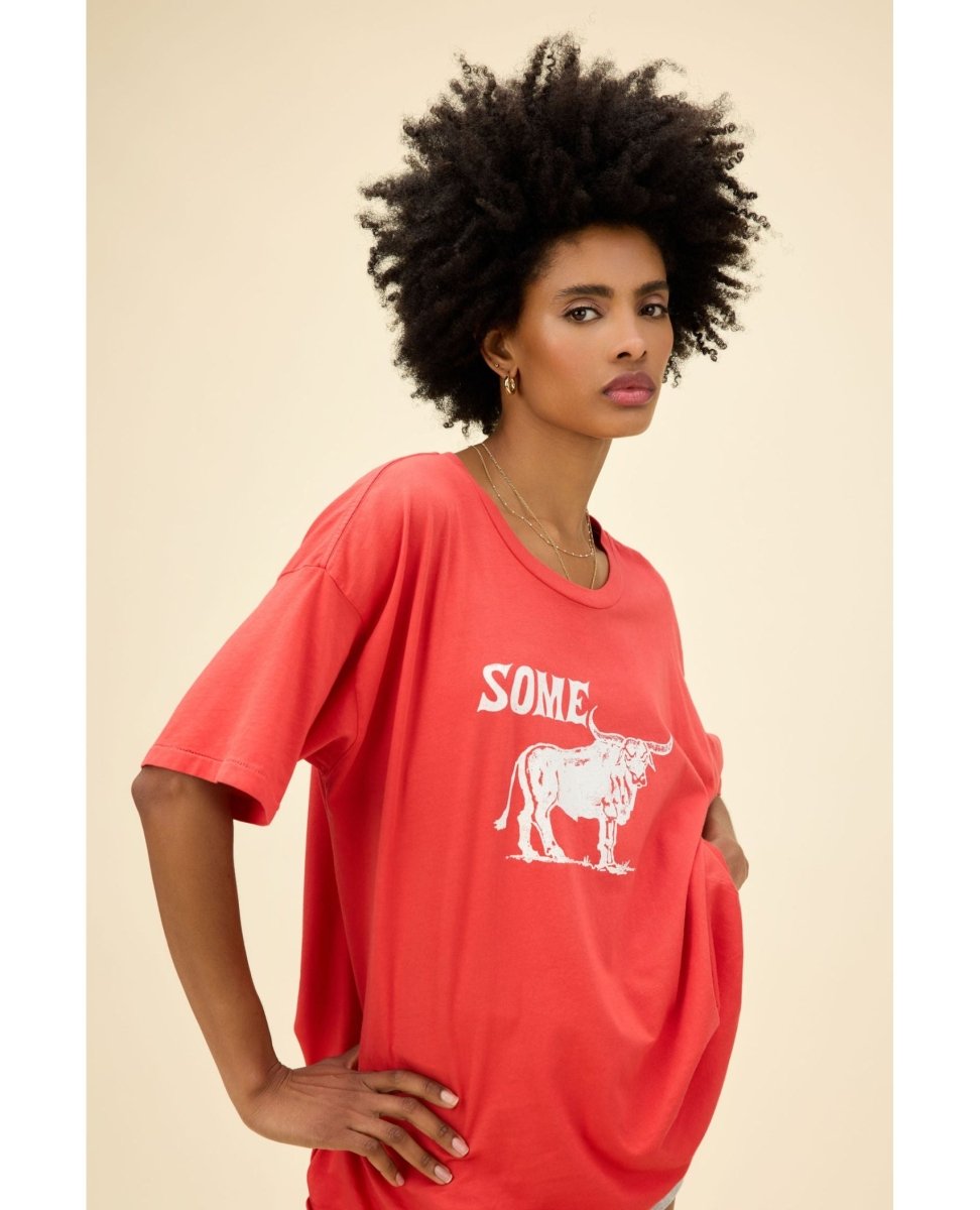 Some Bull Vintage Red Merch Tee - miamidrugpossession