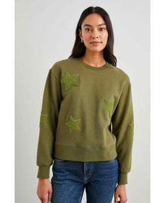 Sonia Olive Sweatshirt With Stars - miamidrugpossession