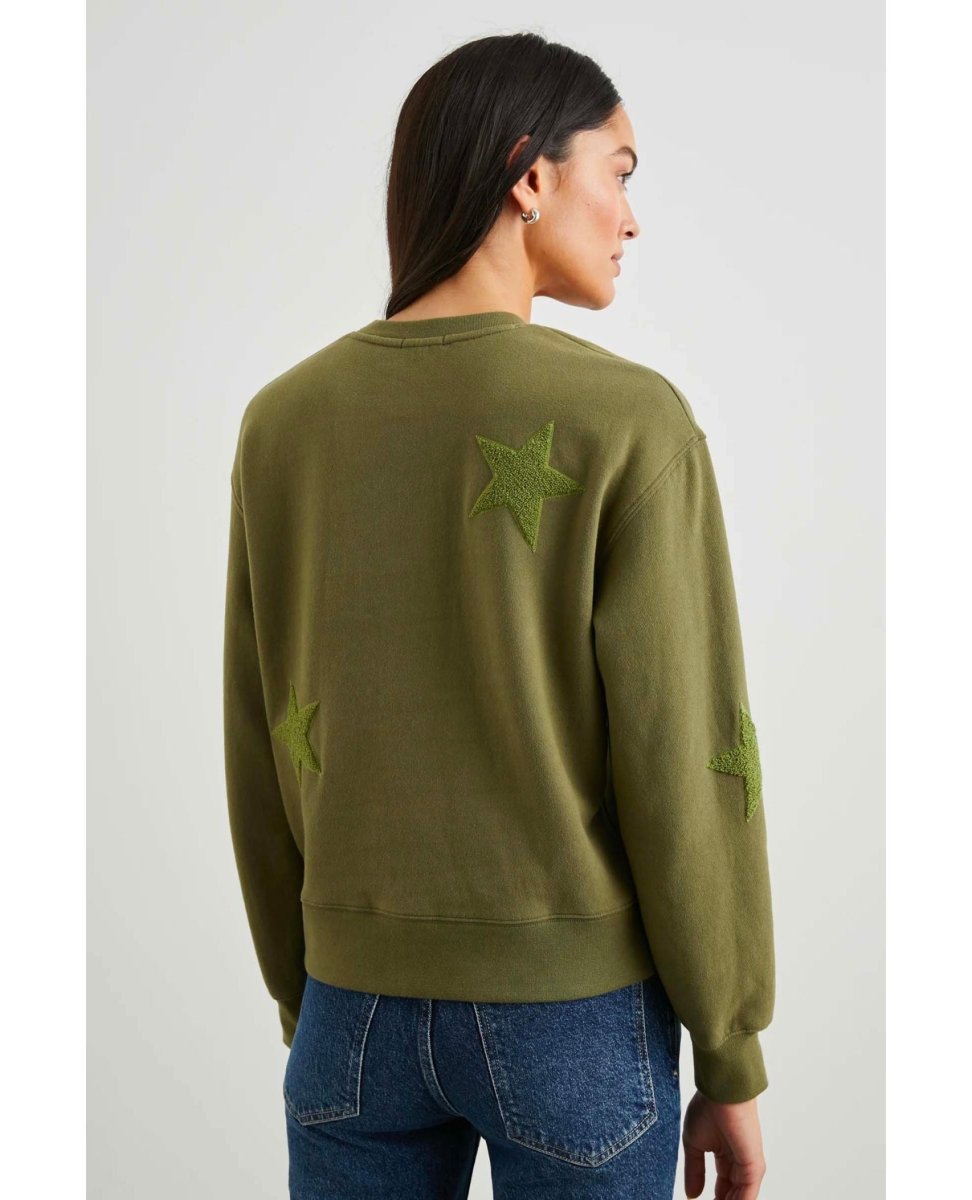 Sonia Olive Sweatshirt With Stars - clearpathherbicide