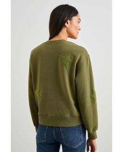 Sonia Olive Sweatshirt With Stars - miamidrugpossession