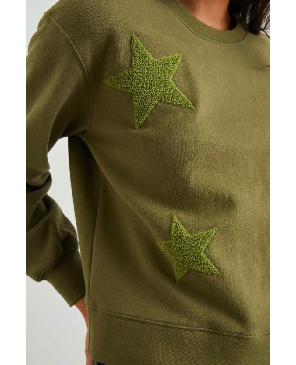 Sonia Olive Sweatshirt With Stars - miamidrugpossession