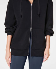 Spanx® Airessentials Full Zip Hoodie Very Black - PINK ARROWS