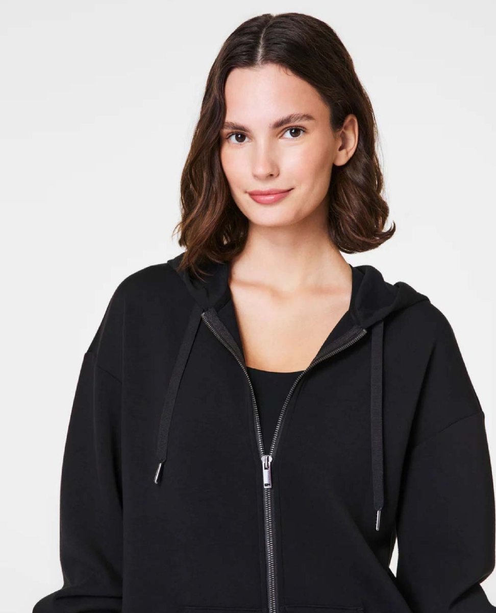 Spanx® Airessentials Full Zip Hoodie Very Black - PINK ARROWS