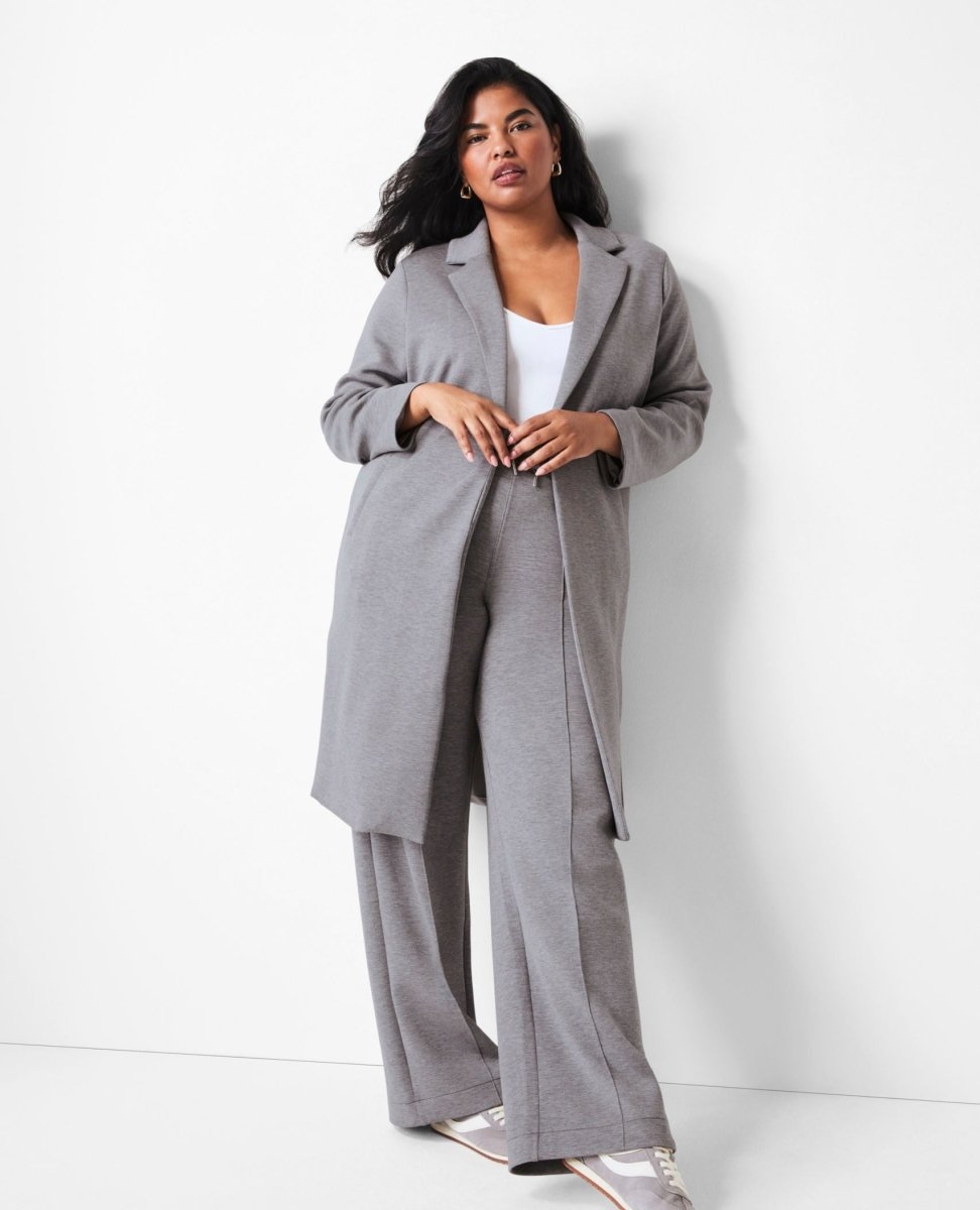 Spanx® Airessentials Long Jacket Heather Grey - PINK ARROWS