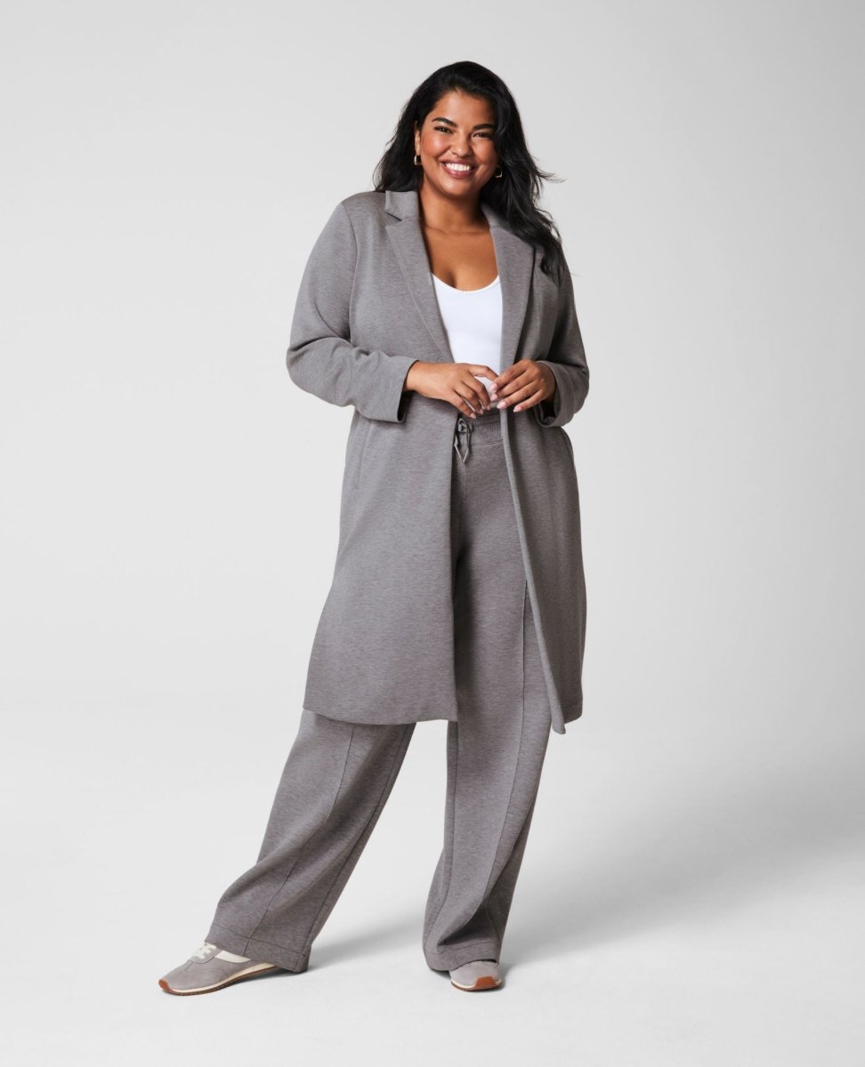 Spanx® Airessentials Long Jacket Heather Grey - PINK ARROWS