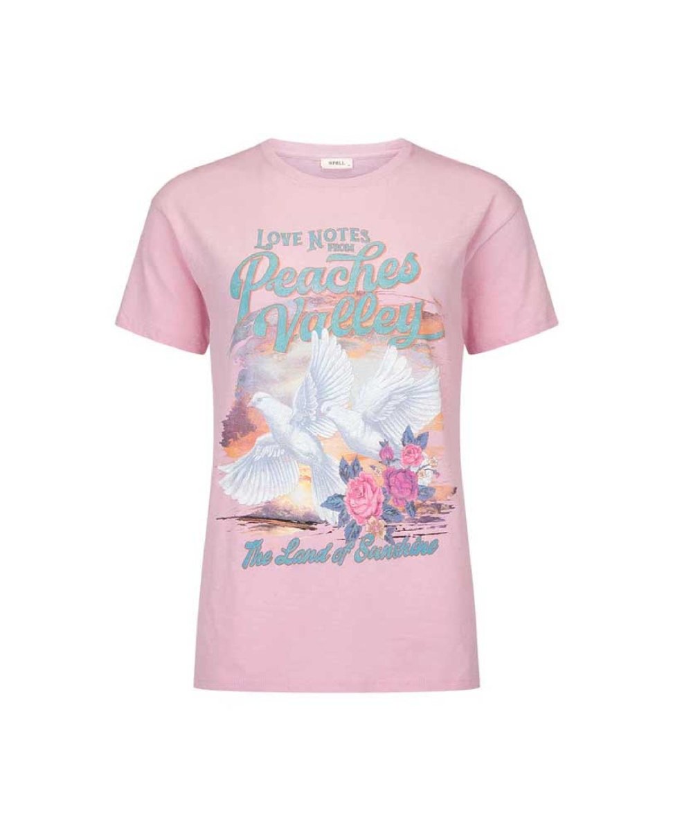 Spell Peaches Biker Tee Pink - PINK ARROWS