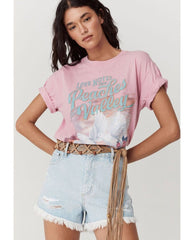 Spell Peaches Biker Tee Pink - PINK ARROWS