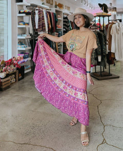 Spell Sienna Maxi Skirt Fuchsia - clearpathherbicide